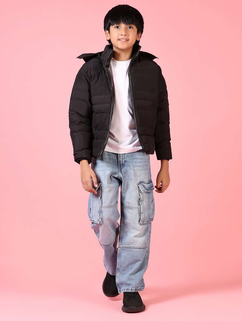 boys long sleeves solid quilted jacket - 21661080 -  Standard Image - 4