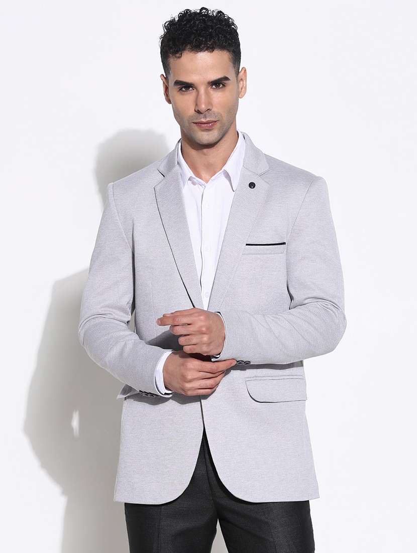 men long sleeves single breasted casual blazer