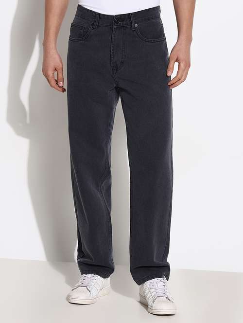 men mid rise straight fit plain denim jean - 21661337 - Standard Image - 0
