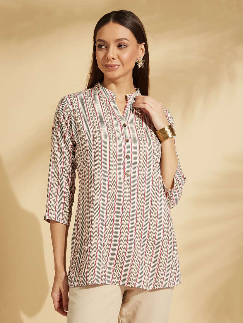 women white printed straight kurti - 21661343 - Zoom Image - 0