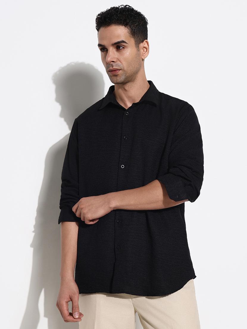 men long sleeves solid casual shirt - 21661424 -  Standard Image - 1