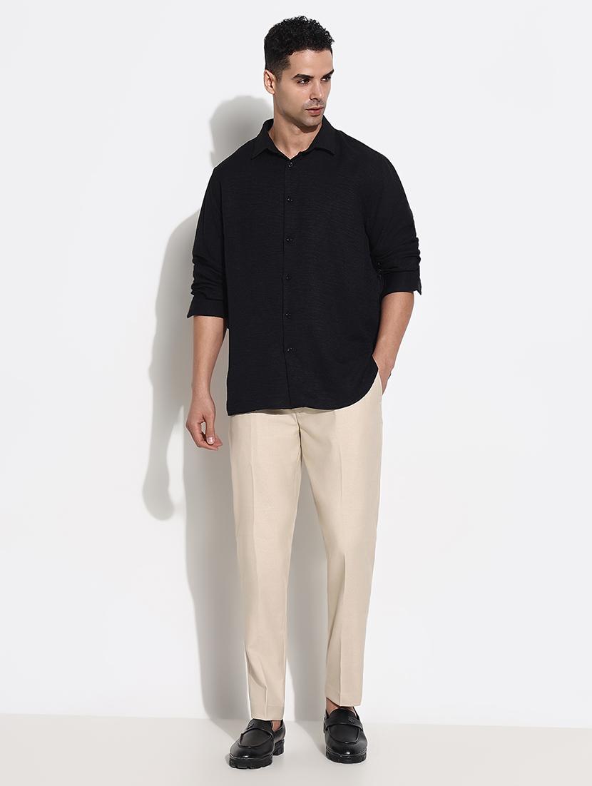 men long sleeves solid casual shirt - 21661424 - Standard Image - 4
