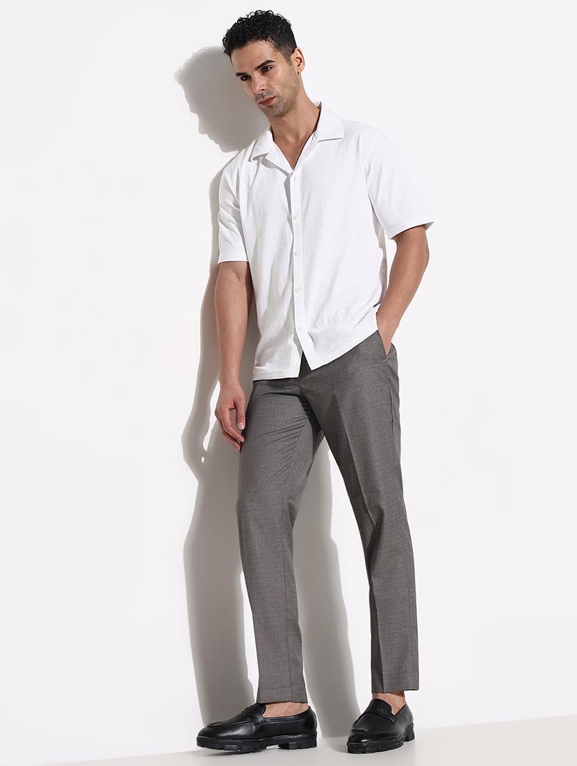 men mid rise solid flat front formal trouser - 21661427 - Standard Image - 4