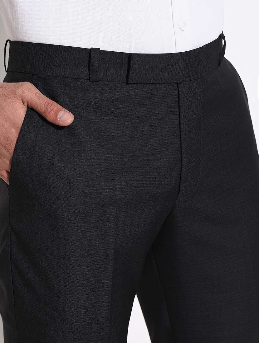 men mid rise solid flat front formal trouser - 21661430 -  Standard Image - 6