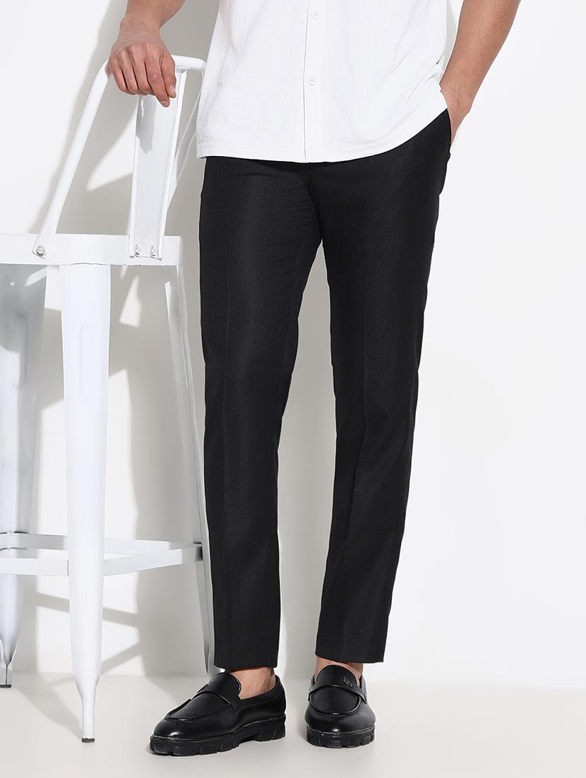 men mid rise striped flat front formal trouser - 21661431 - Standard Image - 1