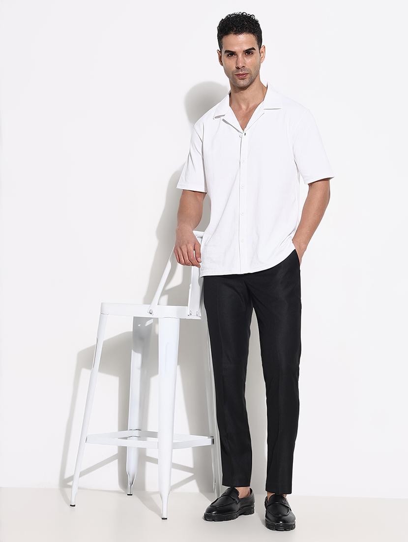 men mid rise striped flat front formal trouser - 21661431 - Standard Image - 4