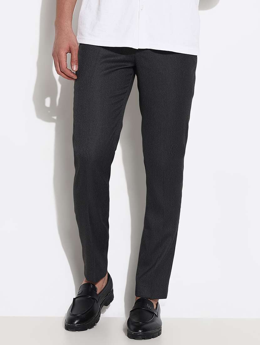 men mid rise striped flat front formal trouser - 21661433 -  Standard Image - 1