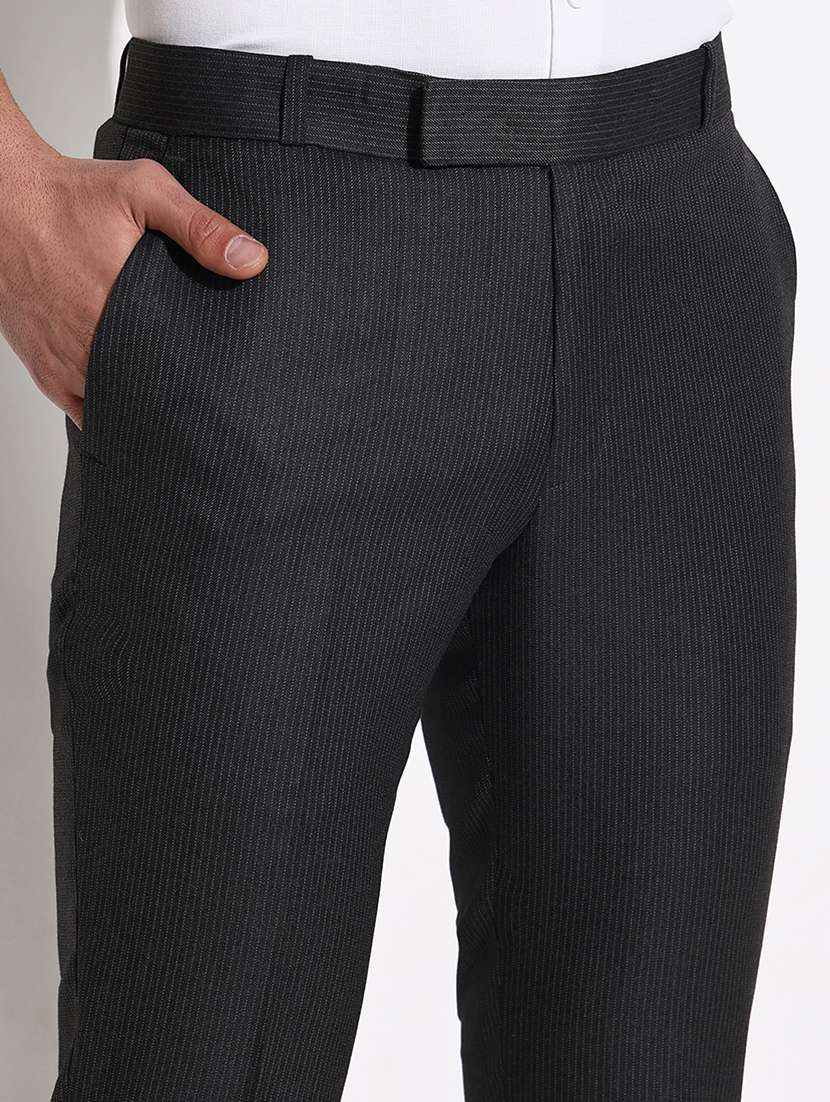 men mid rise striped flat front formal trouser - 21661433 -  Standard Image - 6