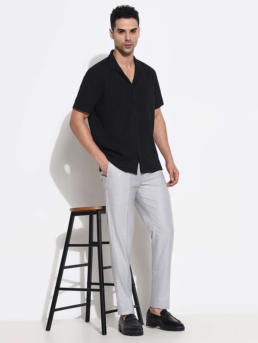 men mid rise solid flat front formal trouser - 21661435 -  Standard Image - 4