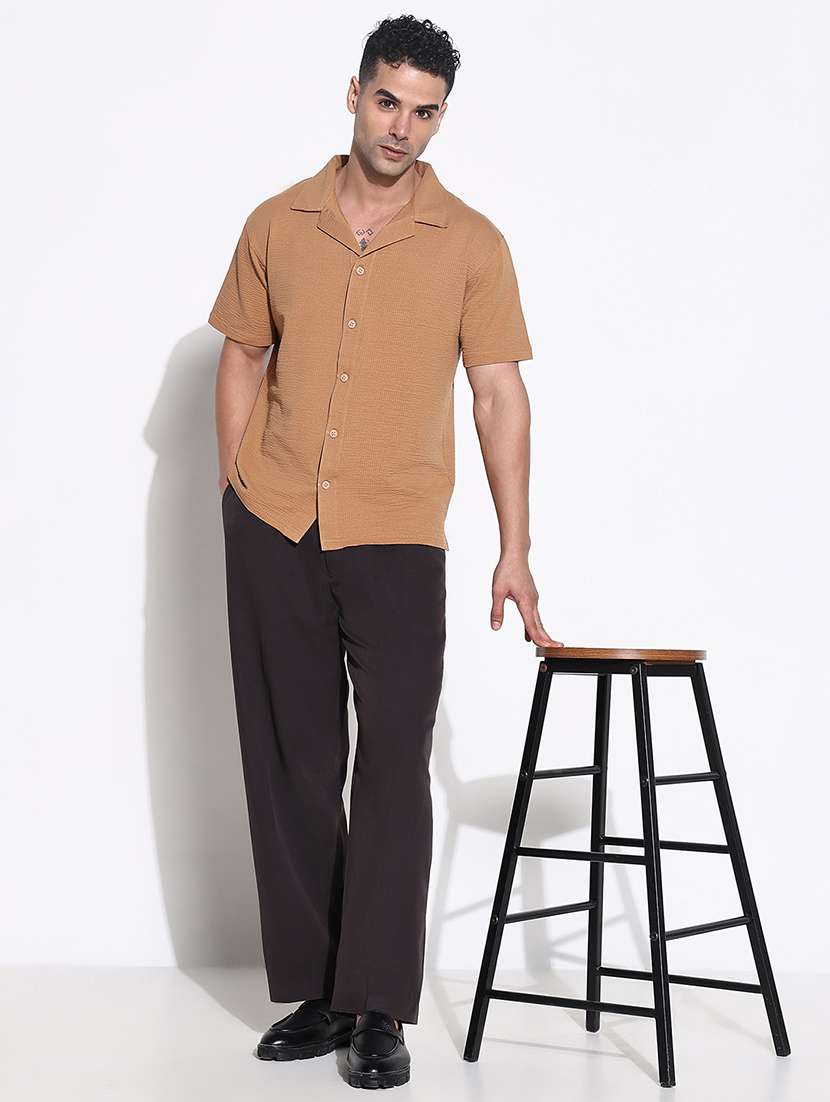 men solid mid rise loose fit trouser - 21661439 -  Standard Image - 4