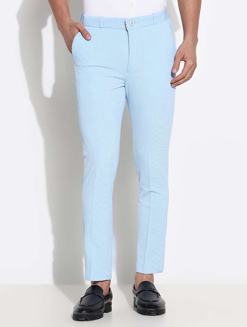 men mid rise solid flat front formal trouser