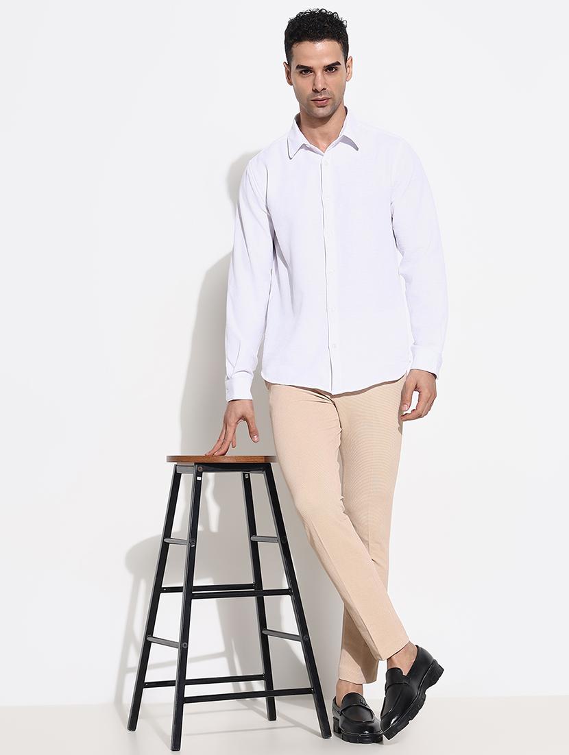 men mid rise solid flat front formal trouser - 21661442 - Standard Image - 4