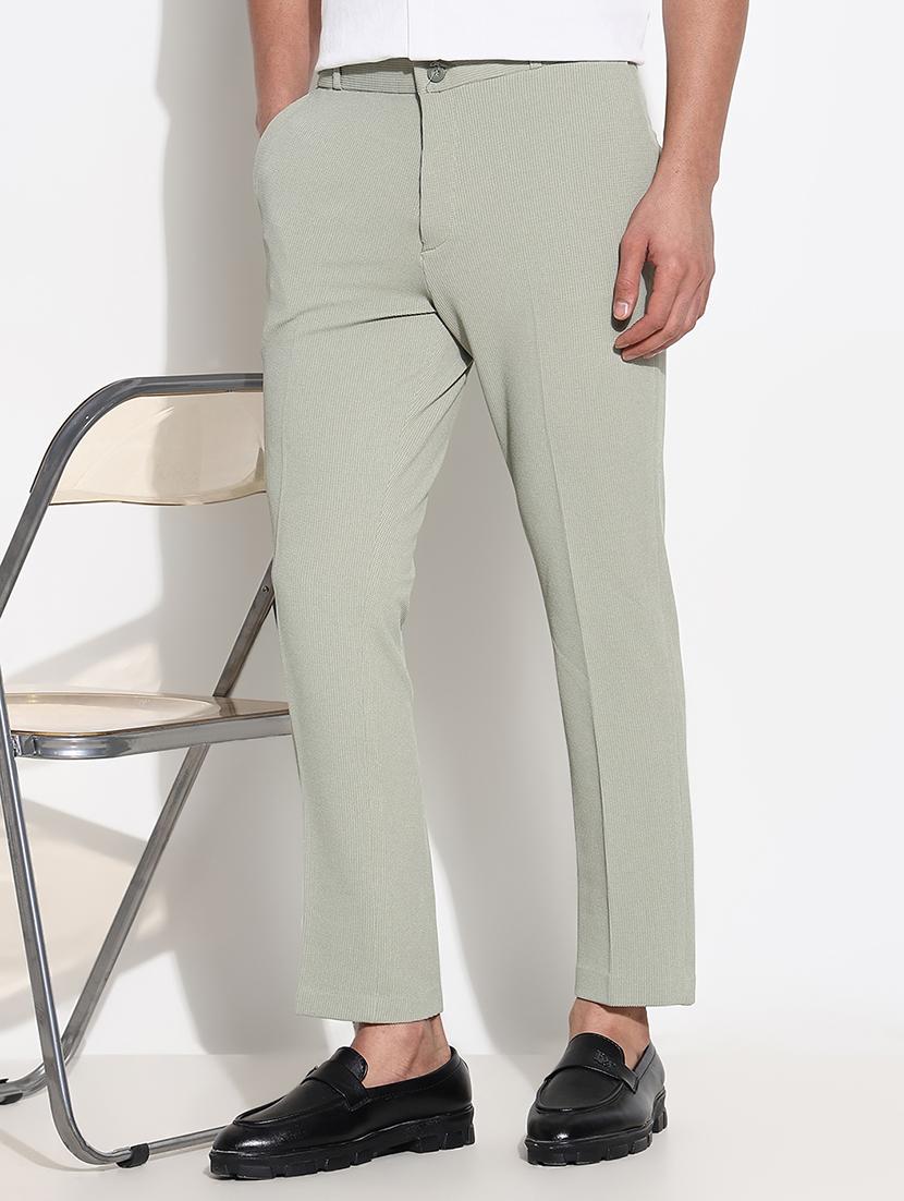 men mid rise solid flat front formal trouser - 21661444 - Standard Image - 1