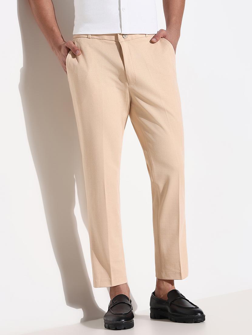 men mid rise solid flat front formal trouser - 21661445 - Standard Image - 1