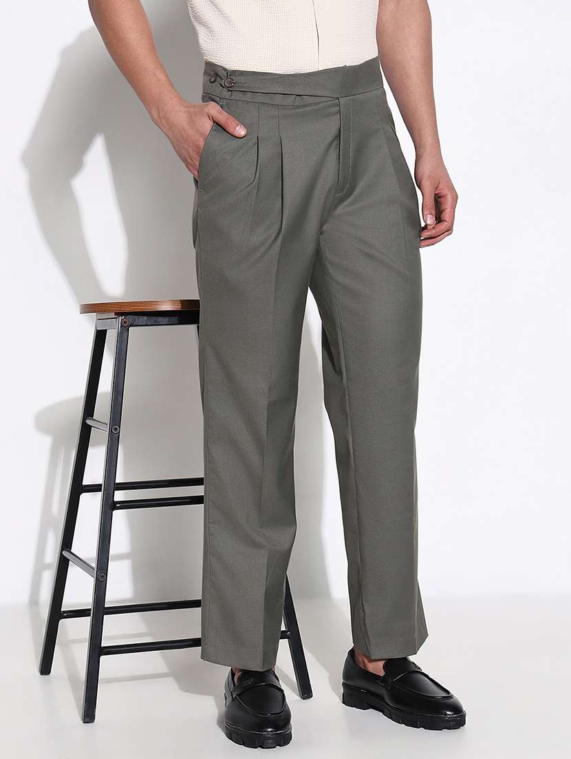 women solid mid rise loose fit trouser - 21661451 - Standard Image - 1