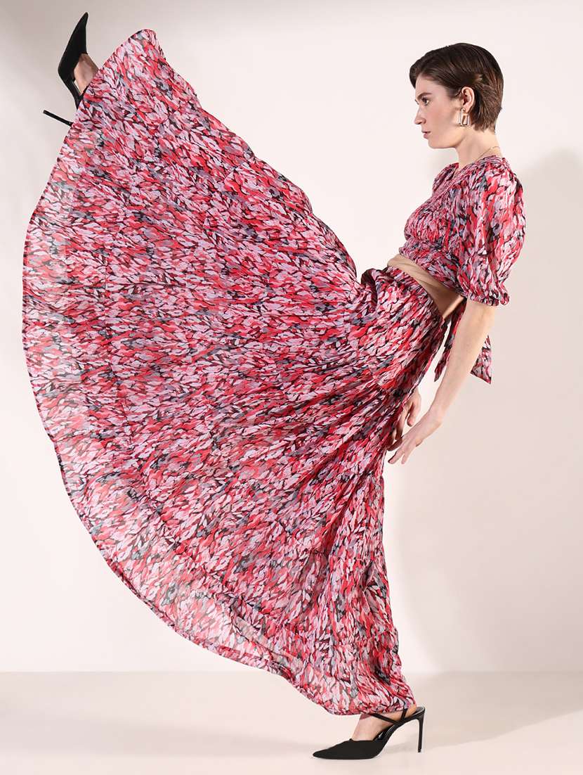 women printed top and skirt co-ords set - 21661458 - Standard Image - 1