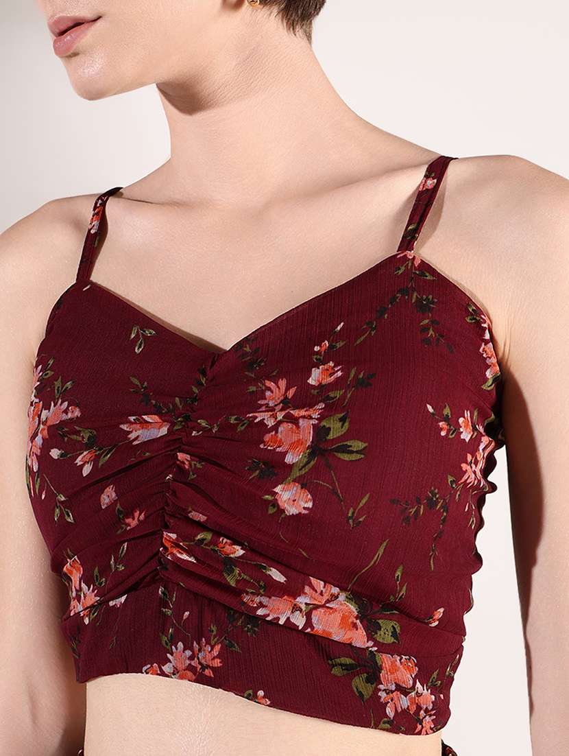 women floral top and skirt co-ords set with shrug - 21661459 -  Standard Image - 6