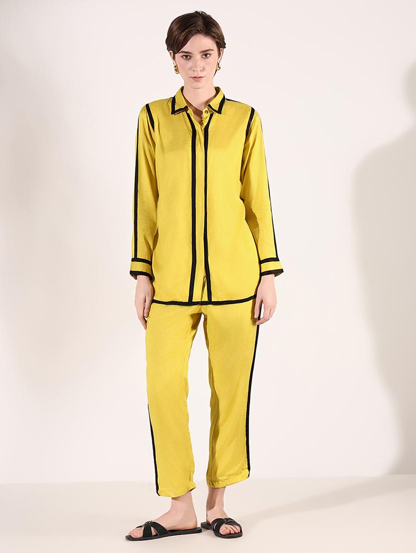 women solid shirt and trouser co-ords set - 21661464 -  Zoom Image - 0