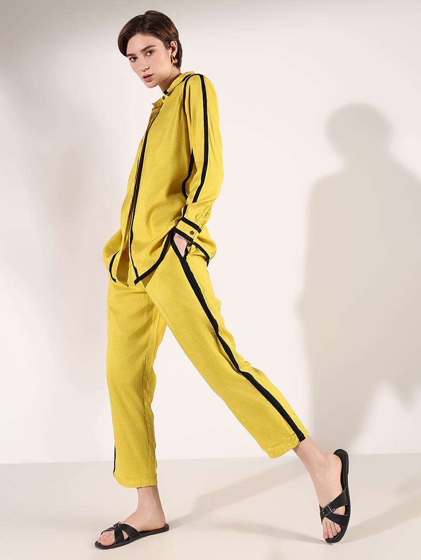 women solid shirt and trouser co-ords set - 21661464 -  Standard Image - 1