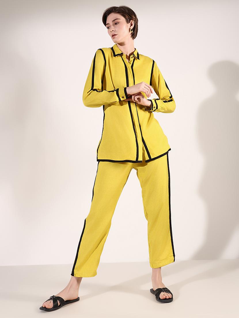 women solid shirt and trouser co-ords set - 21661464 - Standard Image - 4