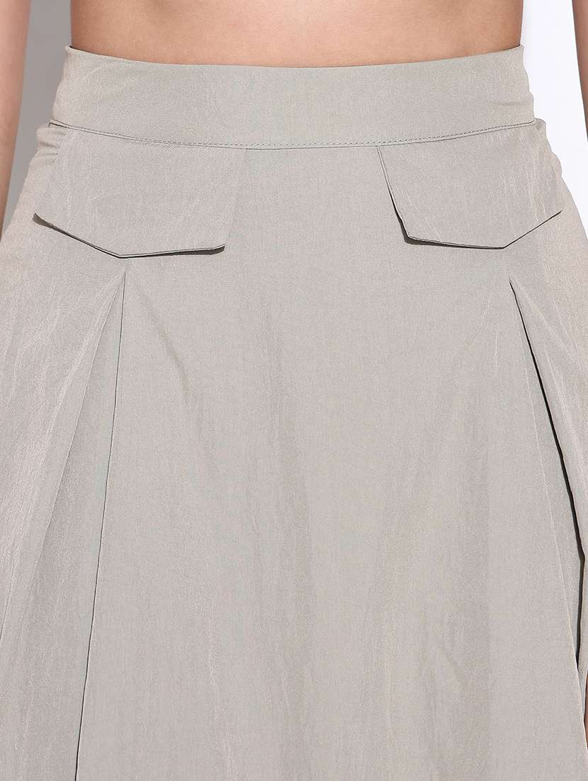 women grey solid top and skirt co-ords set - 21661471 -  Standard Image - 6