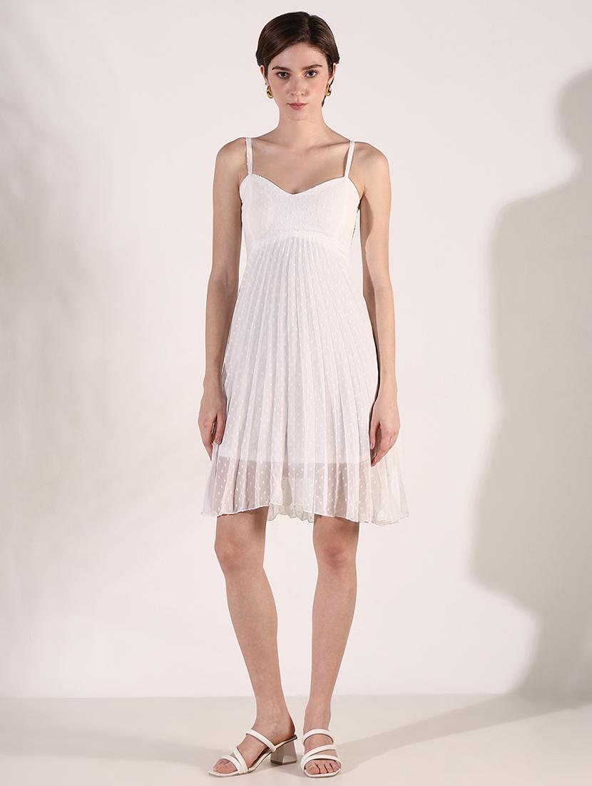 women shoulder strap neck fit & flare dress - 21661484 -  Zoom Image - 0