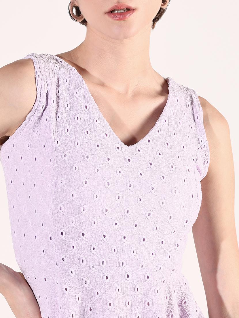 women lavender sleeveless fit & flare dress - 21661488 - Standard Image - 6