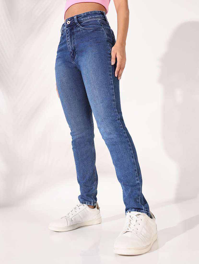 women solid high rise slim fit jean - 21661509 -  Standard Image - 1