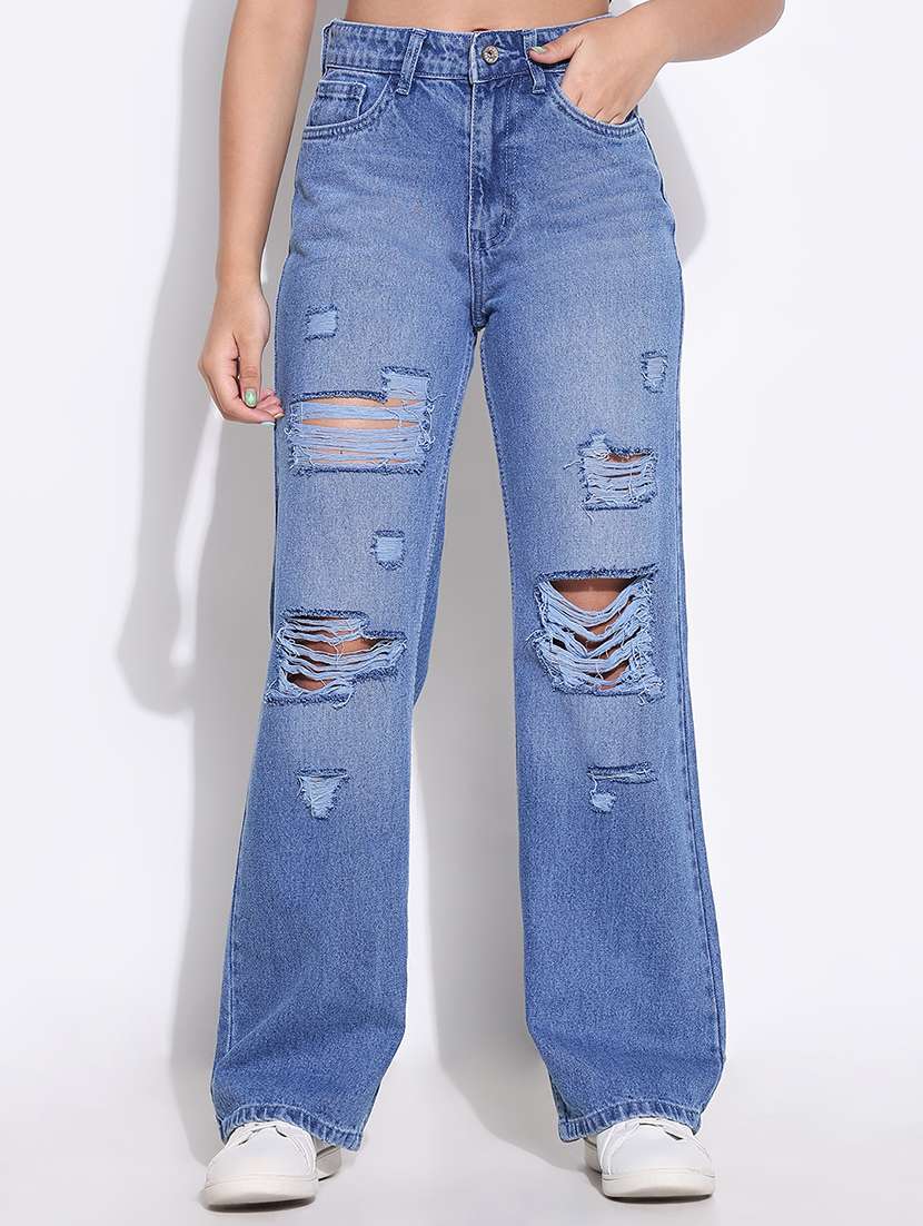 women high rise denim jeans