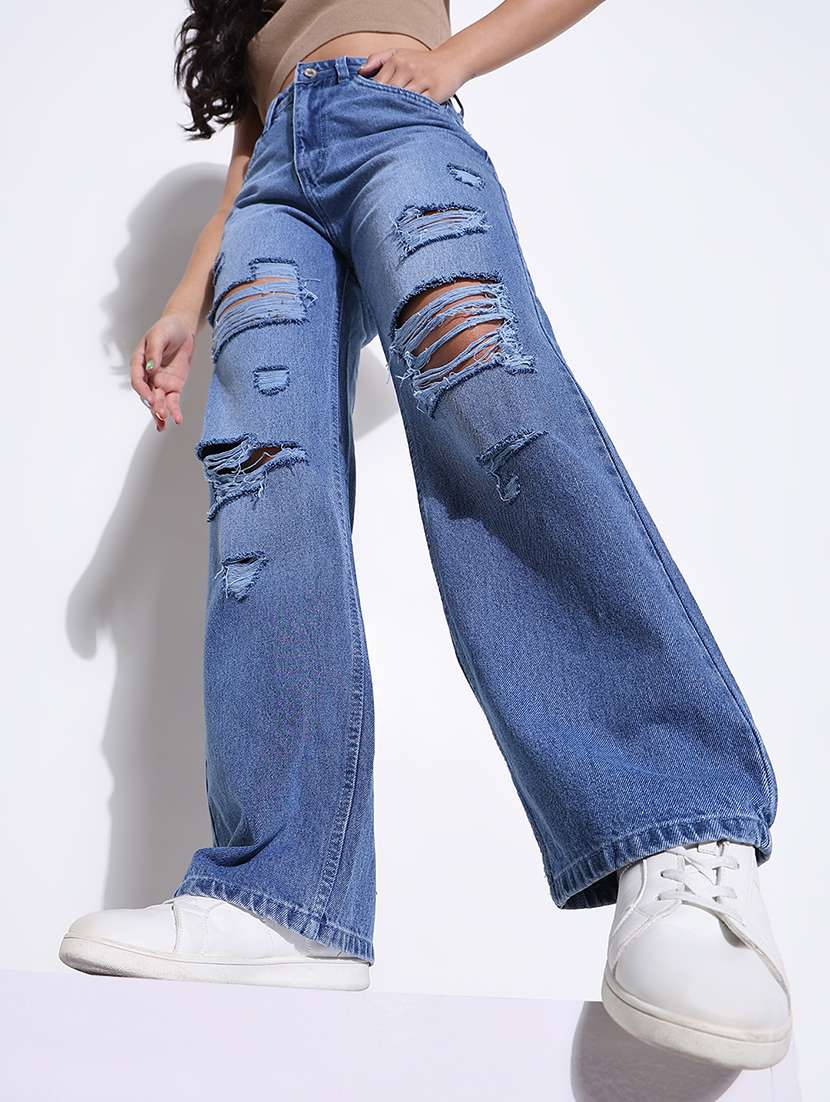 women high rise denim jeans - 21661511 -  Standard Image - 1