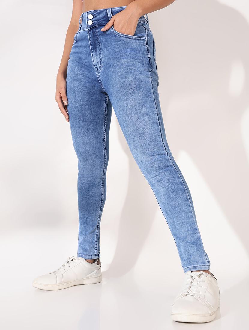 women high rise denim jeans - 21661514 - Standard Image - 1