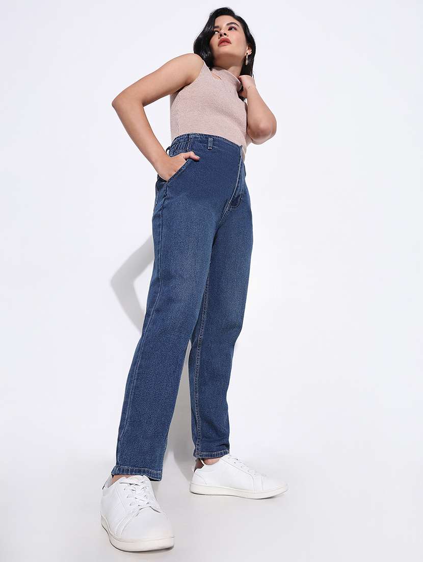 women high rise denim jeans - 21661515 -  Standard Image - 4