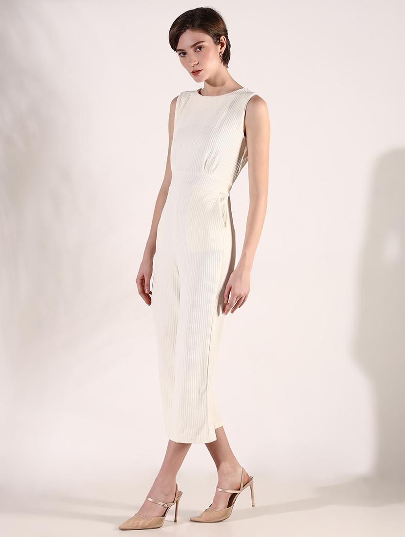 women solid sleeveless calf length jumpsuit - 21661523 - Standard Image - 4