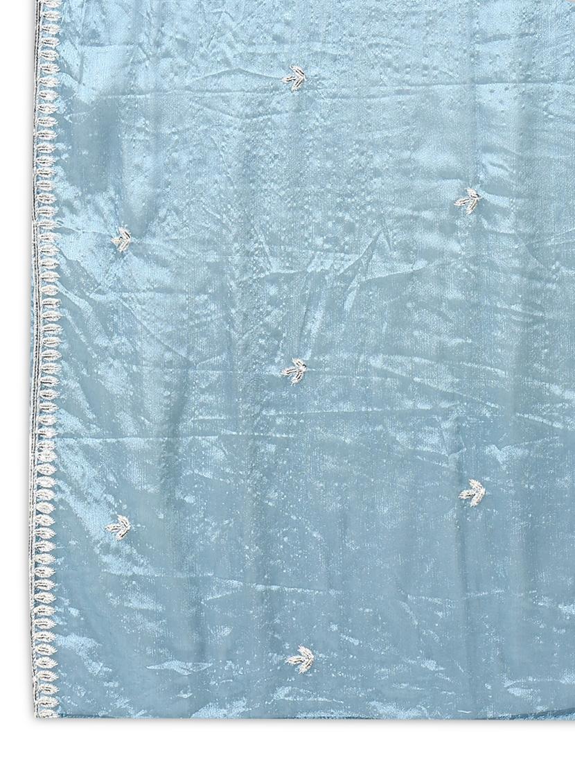 women light blue embroidered anarkali kurta with dupatta - 21661562 - Standard Image - 6