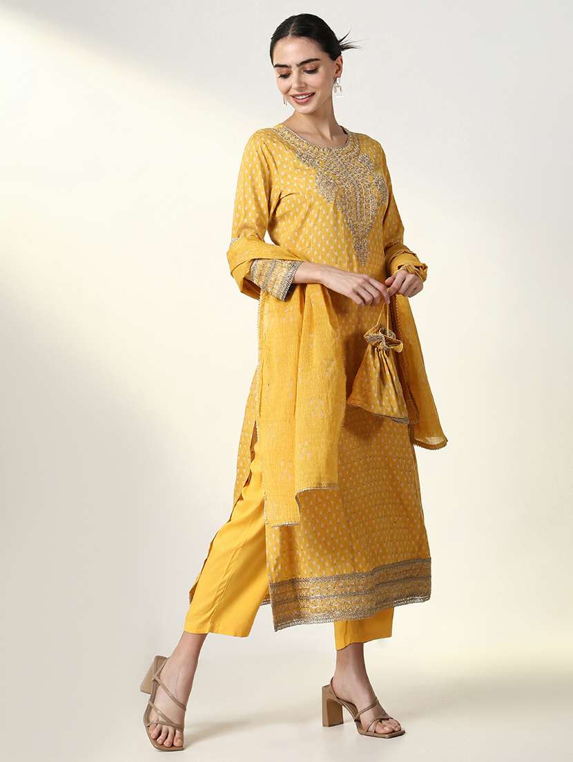 women printed kurta pant set with dupatta - 21661580 -  Standard Image - 1