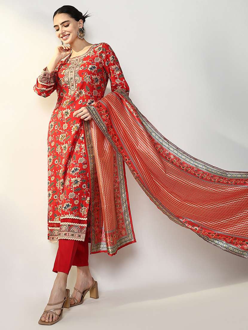 women floral kurta pant set with dupatta - 21661589 -  Standard Image - 1