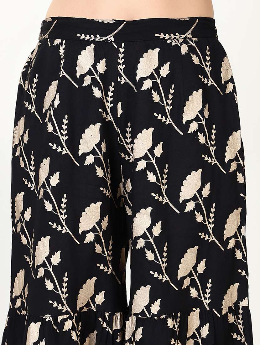 women black printed kurta sharara set with dupatta - 21661591 -  Standard Image - 6