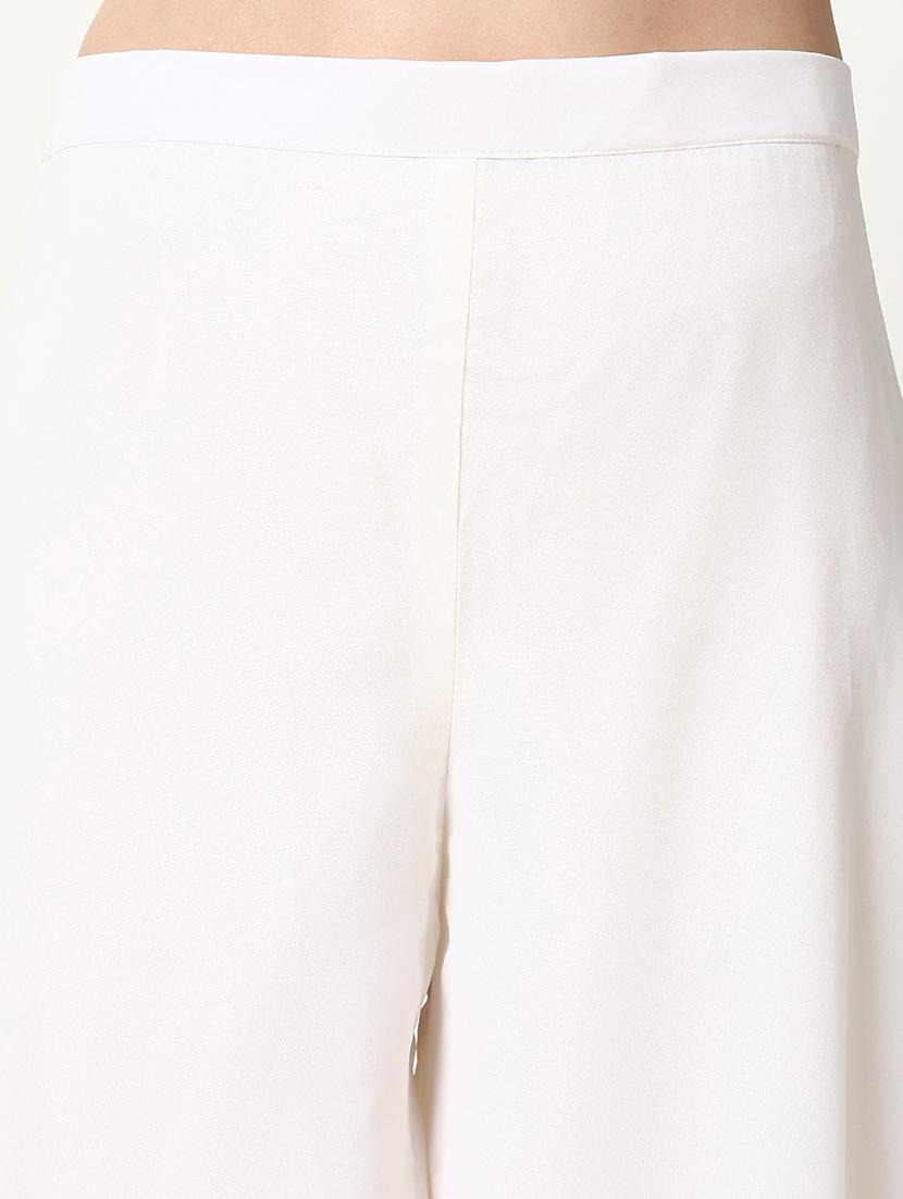 women white embroidered v neck fusion set - 21661614 - Standard Image - 6