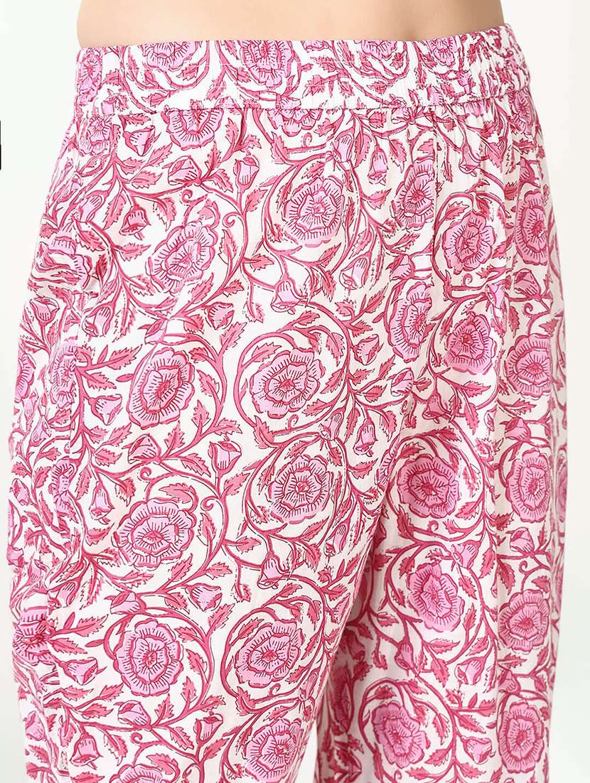 women white floral printed sleeveless kurta pant with dupatta set - 21661634 -  Standard Image - 6