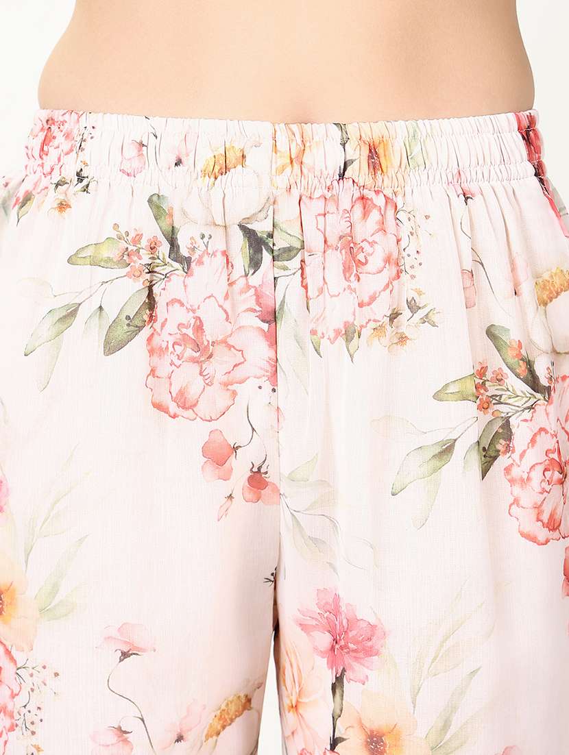 women floral three quarter sleeve kurta pant with dupatta set - 21661637 -  Standard Image - 6