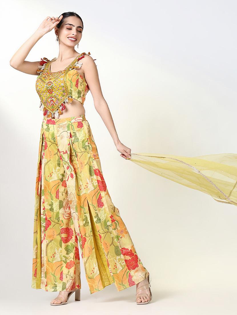 women floral printed sleeveless fusion set - 21661640 - Standard Image - 4