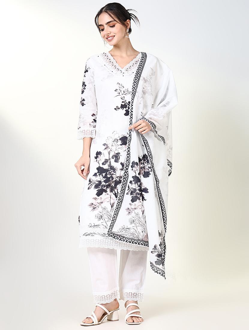 women floral printed kurta pant set with dupatta - 21661642 - Standard Image - 1