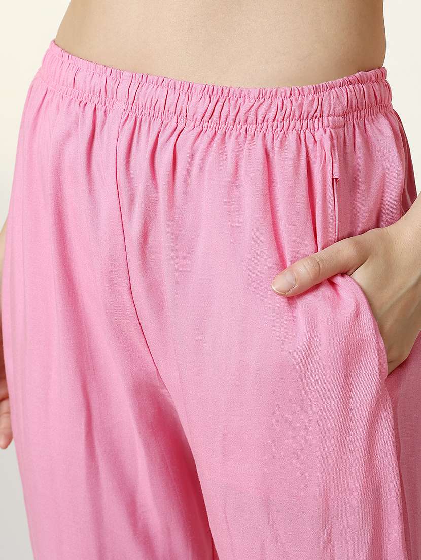 women pink long sleeve kurta pant with dupatta set - 21661644 -  Standard Image - 6