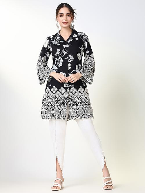 women black bell sleeve dhoti kurta set - 21661648 -  Standard Image - 0