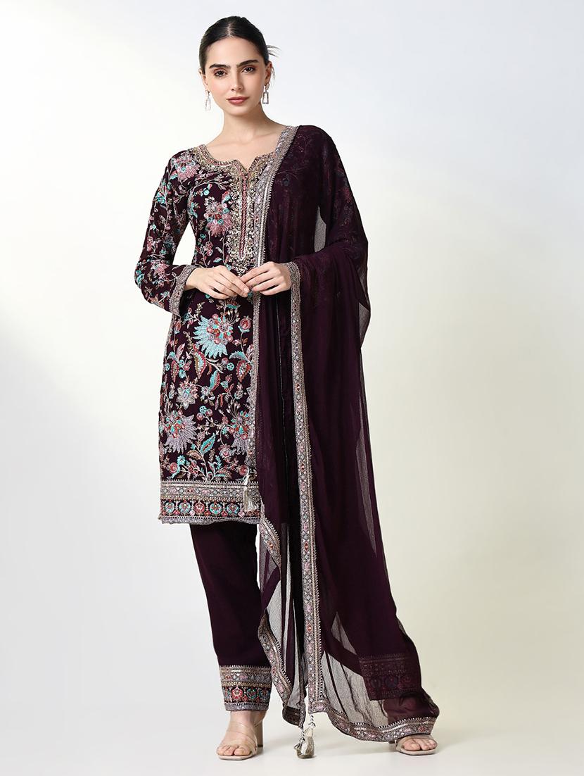 women embroidered kurta pant set with duaptta - 21661650 -  Zoom Image - 0