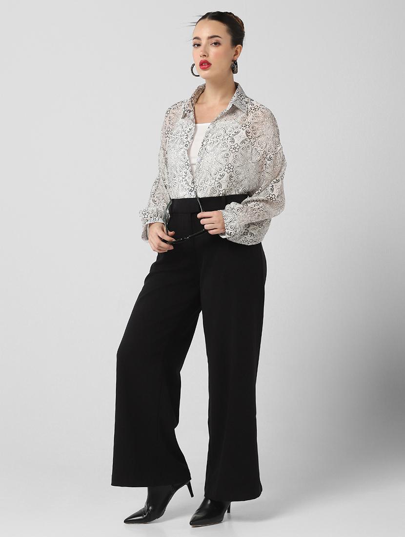 women puff sleeves printed oversized shirt - 21661699 - Standard Image - 4