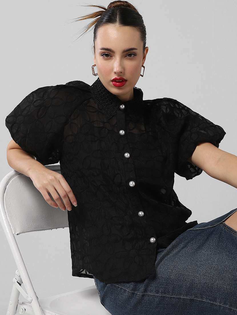 women self designed collared shirt with slip - 21661702 -  Standard Image - 1