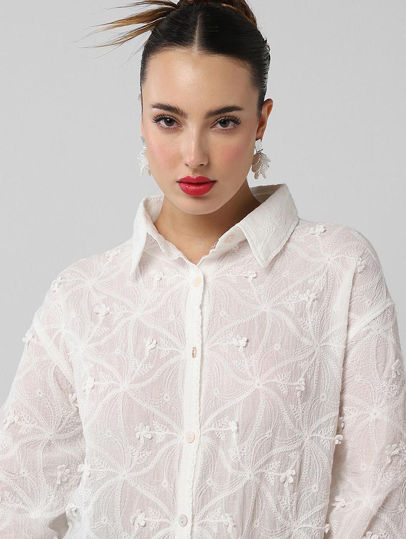 women embroidered collared long sleeves shirt - 21661710 - Standard Image - 6