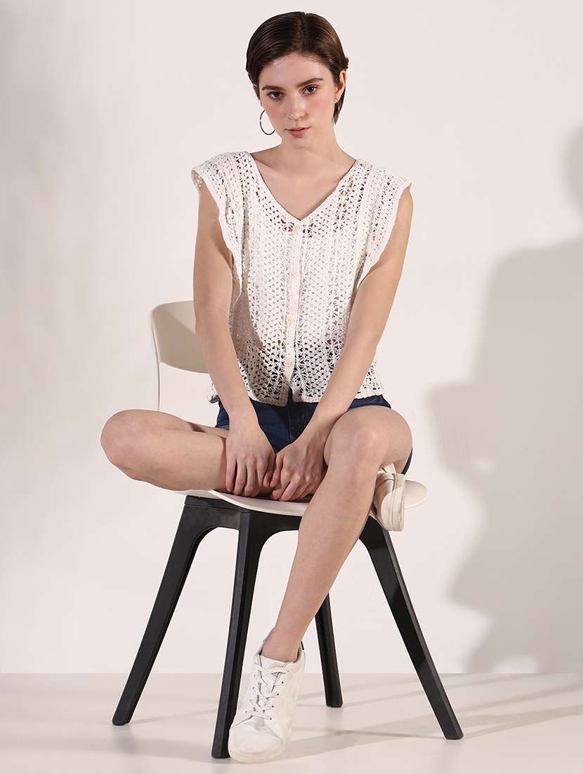 women crochet detailed crop top - 21661755 - Standard Image - 4