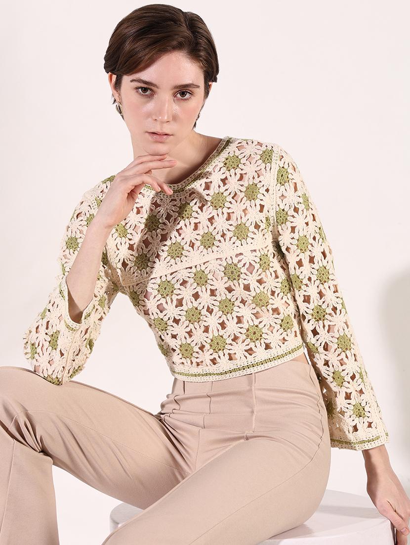women crochet detailed crop top - 21661757 -  Standard Image - 1